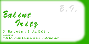 balint iritz business card