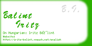 balint iritz business card